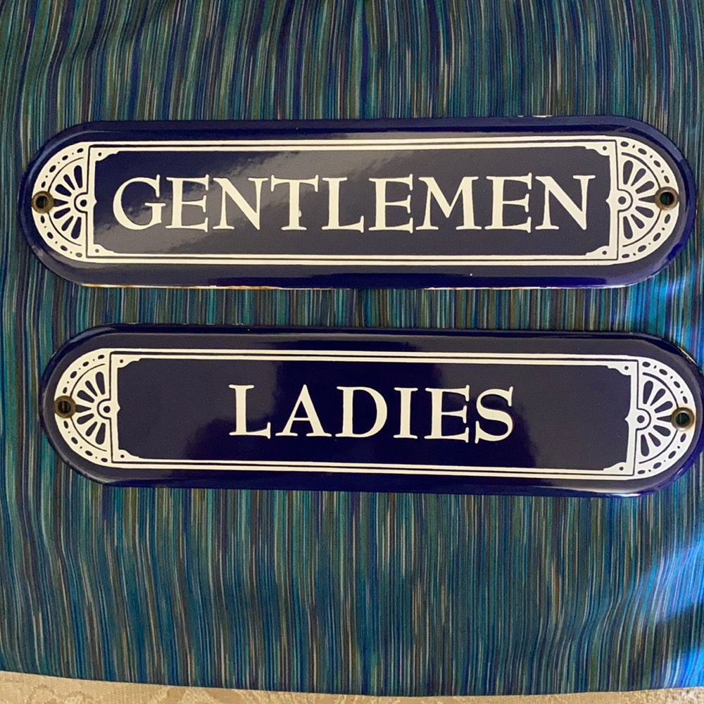 Ladies and Gentlemen Vintage Bathroom door signs